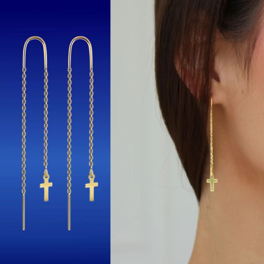 сережки золоті протяжки